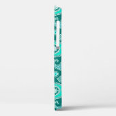 Paisley-patroon, Turquoise, Aqua en White Case-Mate iPhone Case (Achterkant / Links)