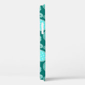 Paisley-patroon, Turquoise, Aqua en White Case-Mate iPhone Case (Achterkant / Rechts)