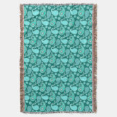 Paisley-patroon, Turquoise, Aqua en White Deken (Voorkant Verticaal)