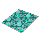 Paisley-patroon, Turquoise, Aqua en White Tegeltje (Zijkant)