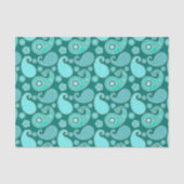 Paisley-patroon, Turquoise, Aqua en White Tissuepapier (Voorkant)