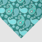Paisley-patroon, Turquoise, Aqua en White Tissuepapier (Detail)