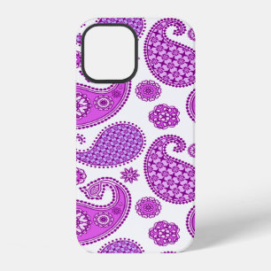 Paisley patroon, violet, paars en wit iPhone 12 hoesje