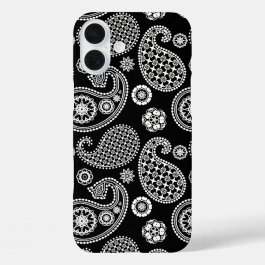 Paisley-patroon, zwart en wit Case-Mate iPhone case (Achterkant)