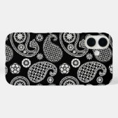 Paisley-patroon, zwart en wit Case-Mate iPhone case (Achterkant (horizontaal))