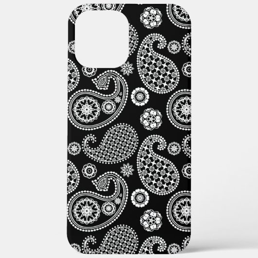 Paisley-patroon, zwart en wit Case-Mate iPhone case (Achterkant)