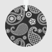 Paisley-patroon, zwart en wit ornament (achterkant)