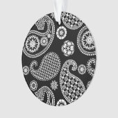 Paisley-patroon, zwart en wit ornament (voorkant)