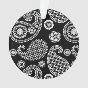 Paisley-patroon, zwart en wit ornament