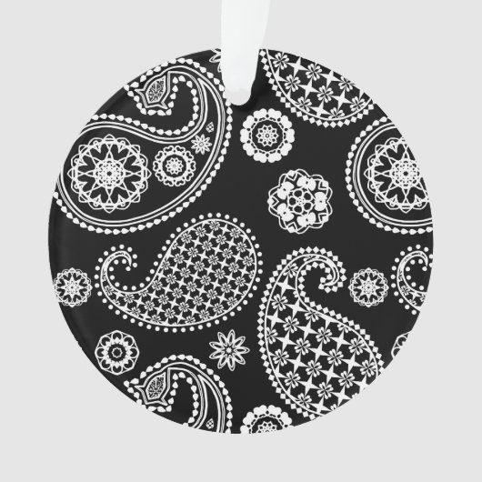 Paisley-patroon, zwart en wit ornament (voorkant)