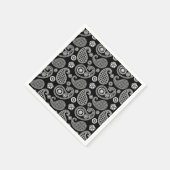 Paisley-patroon, zwart en wit servetten (Hoek)