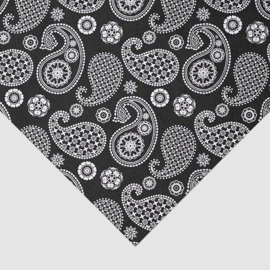 Paisley-patroon, zwart en wit tissuepapier (Detail)