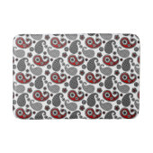 Paisley-patroon, zwart, wit en rood badmat (Voorkant)
