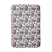 Paisley-patroon, zwart, wit en rood badmat (Voorkant Verticaal)