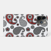 Paisley-patroon, zwart, wit en rood Case-Mate iPhone case (Achterkant (horizontaal))