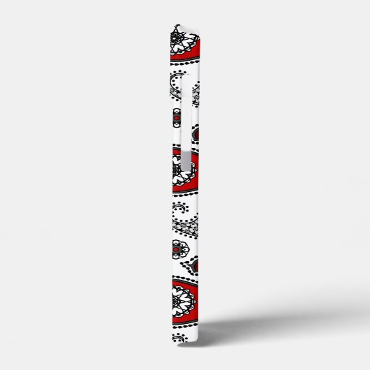 Paisley-patroon, zwart, wit en rood Case-Mate iPhone case (Achterkant / Links)