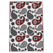 Paisley-patroon, zwart, wit en rood medium cadeauzakje (Achterkant)