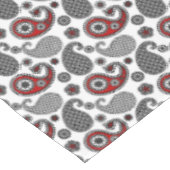 Paisley-patroon, zwart, wit en rood tafelkleed (Gekanteld)
