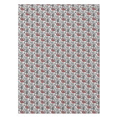 Paisley-patroon, zwart, wit en rood tafelkleed (Voorkant)