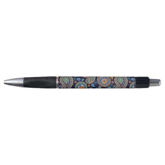 Paisley patroonblauw en sinaasappel elegant pen (Voorkant)