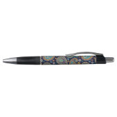 Paisley patroonblauw en sinaasappel elegant pen (Bovenkant)