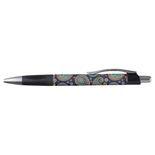 Paisley patroonblauw en sinaasappel elegant pen (Bovenkant)