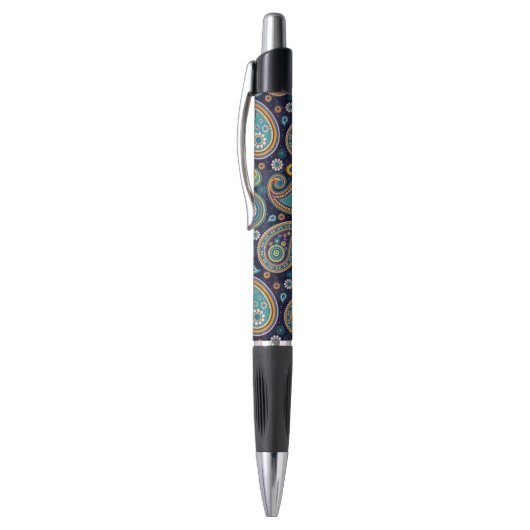 Paisley patroonblauw en sinaasappel elegant pen (Top (Verticaal))