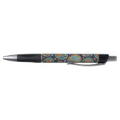 Paisley patroonblauw en sinaasappel elegant pen (Bodem)