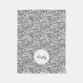 Paisley Patrooninkt zwarte witte lampkussen Fleece Deken