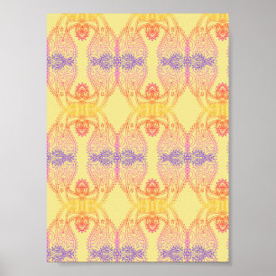 Paisley-patroonposter met positieve vibraties poster