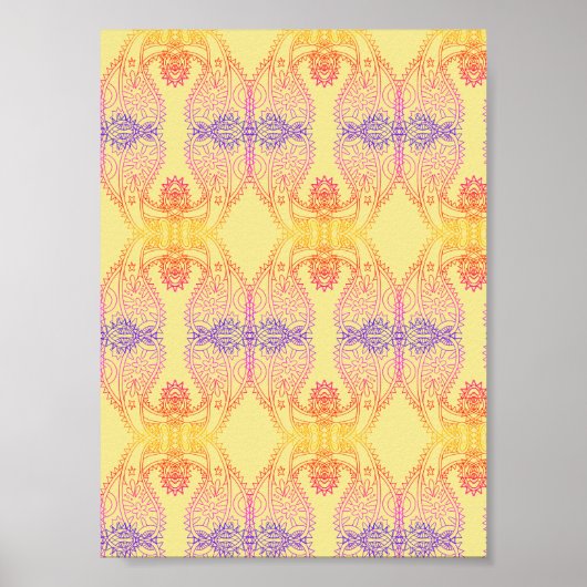 Paisley-patroonposter met positieve vibraties poster (Voorkant)