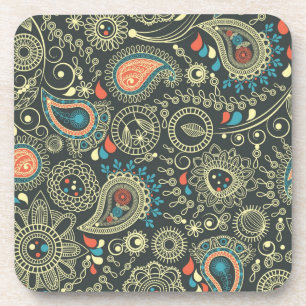 Paisley Pattern 3 Bier Onderzetter