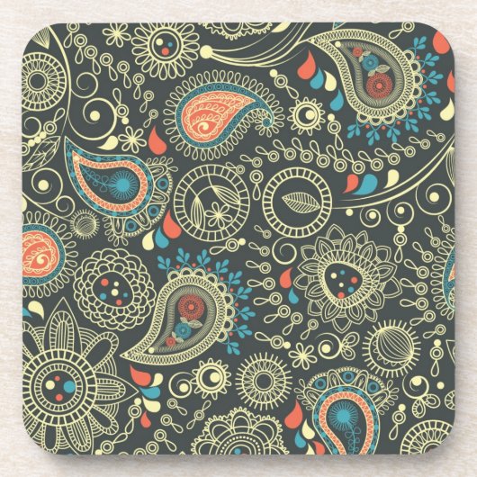 Paisley Pattern 3 Bier Onderzetter (Voorkant)