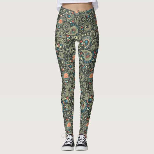 Paisley Pattern 3 Leggings (Voorkant)
