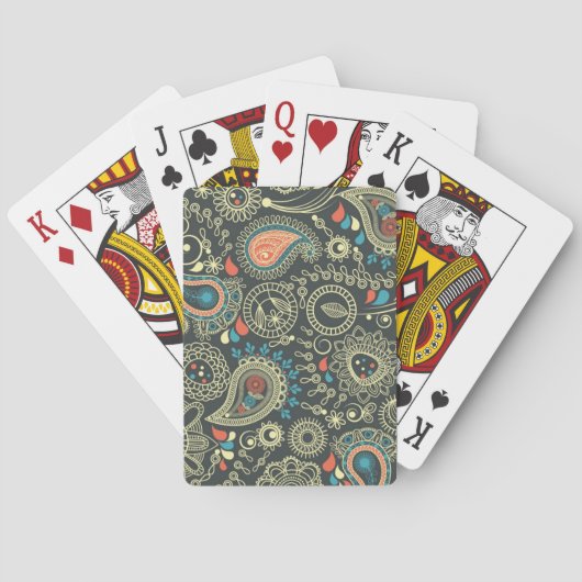 Paisley Pattern 3 Pokerkaarten (Achterkant)