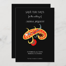 Paisley Pattern | Abstract Floral | Boho Art Save The Date
