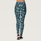 Paisley Pattern Abstracte Shapes Navy Blue Leggings (Achterkant)