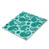 Paisley Pattern, Aqua en Turquoise Tegeltje (Zijkant)