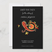 Paisley Pattern Art – Folk Floral Ornament Print Save The Date (Voorkant)