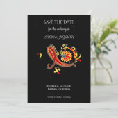 Paisley Pattern Art – Folk Floral Ornament Print Save The Date (Staand voorkant)