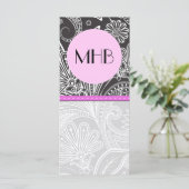 Paisley Pattern, Black and White, Monogram (Staand voorkant)