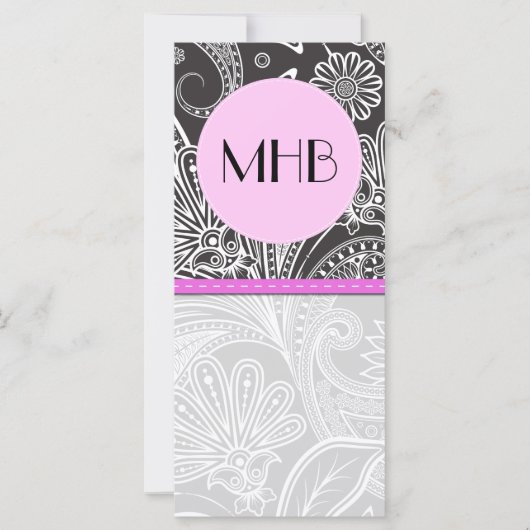 Paisley Pattern, Black and White, Monogram (Voorkant)