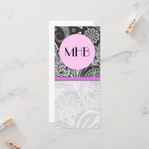 Paisley Pattern, Black and White, Monogram