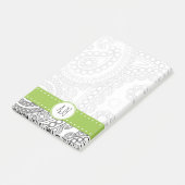 Paisley Pattern, Black and White, Monogram Post-it® Notes (Schuin)