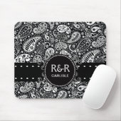Paisley Pattern Black and White Personalized Muismat (Met muis)