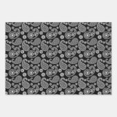 Paisley Pattern, Black, White en Red Inpakpapier Vel (Voorkant 3)