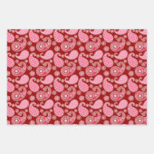 Paisley Pattern, Black, White en Red Inpakpapier Vel (Voorkant)