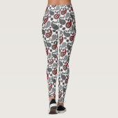Paisley Pattern, Black, White en Red Leggings (Achterkant)