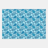 Paisley Pattern, Blauwe tinten Inpakpapier Vel (Voorkant)