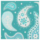 Paisley Pattern Blauwgroen Blue Turquoise Stof (Close Up)